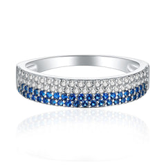 925 Silver Two-Tone Pavé Stack Ring