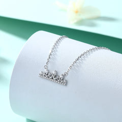 S925 Silver Crown Princess Pendant Necklace