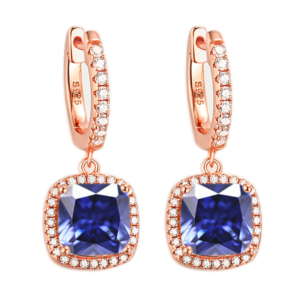 925 Silver Zirconia Hoop Earrings