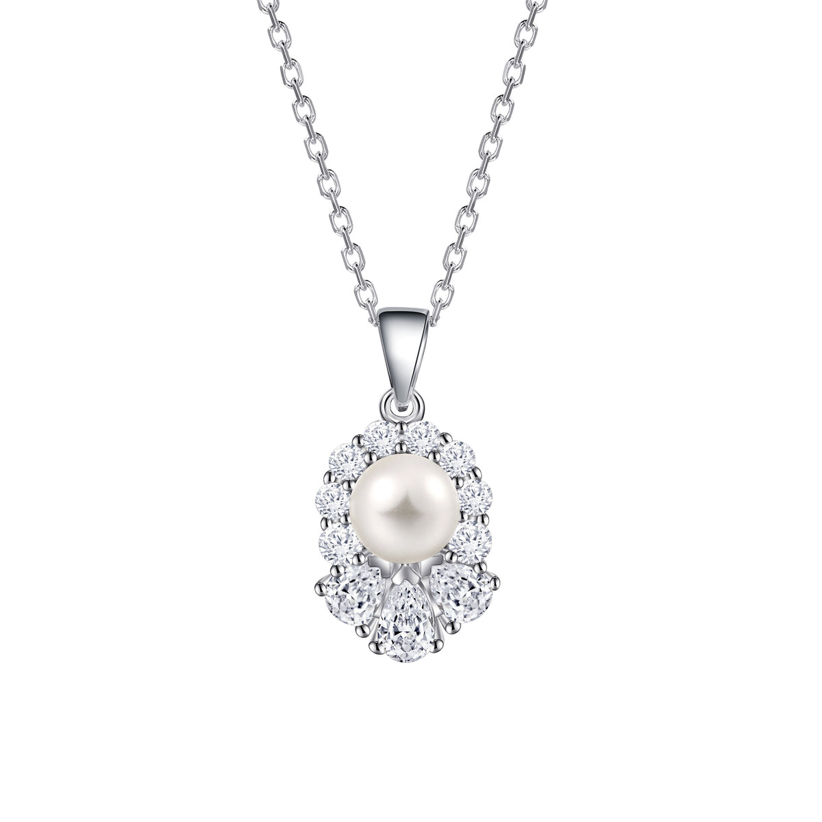 S925 Silver Pearl Beaded Necklace