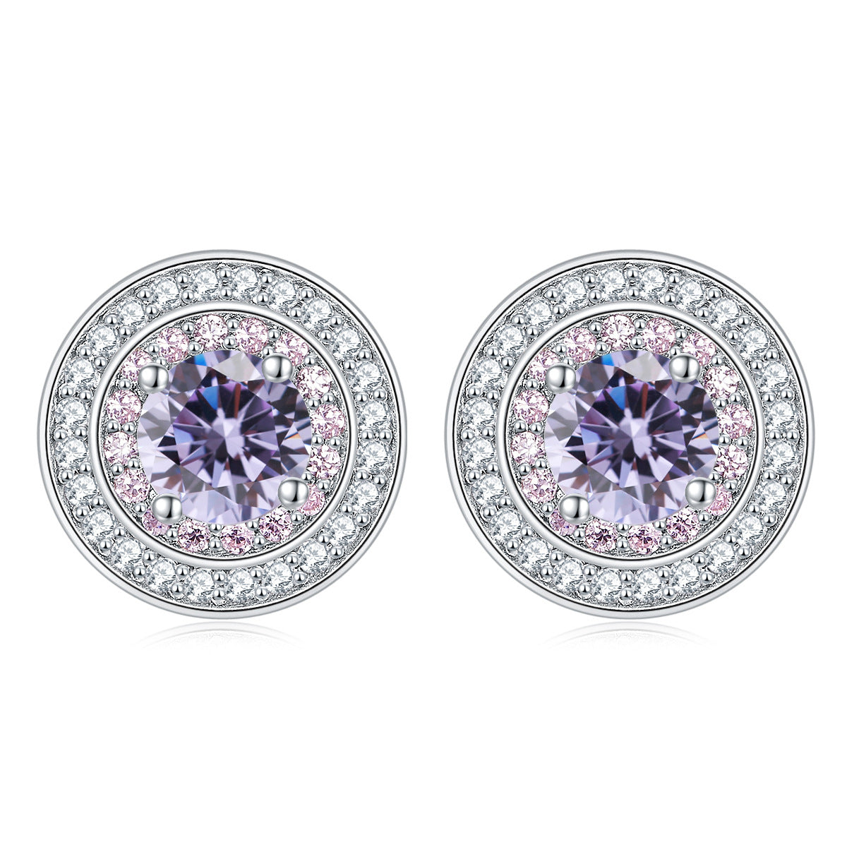 925 Silver Micro-Pavé Circle Studs
