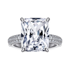 925 Silver Rectangle Engagement Ring