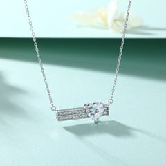 S925 Silver Heart Shaped Zircon Necklace