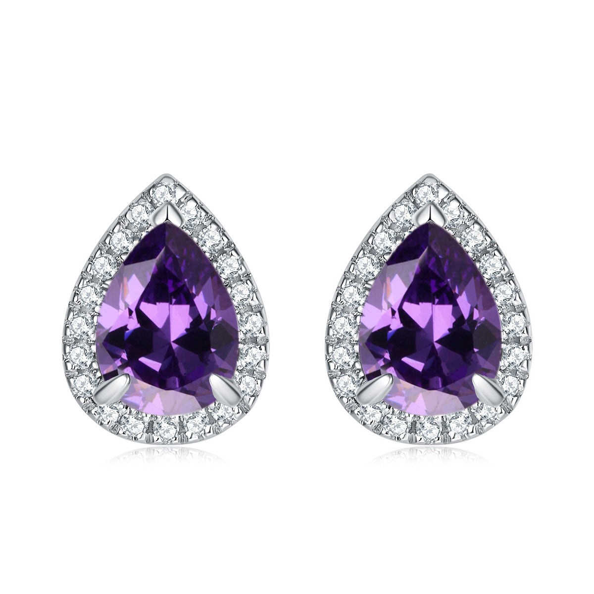 925 Silver Teardrop Stone Earrings