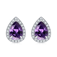 925 Silver Teardrop Stone Earrings