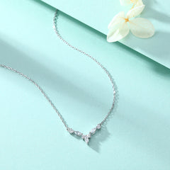 S925 Silver Crystal Accent Zircon Choker Necklace