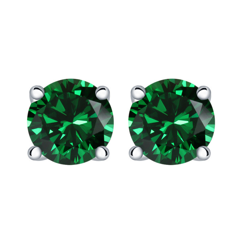 925 Silver Round Solitaire Zirconia Studs