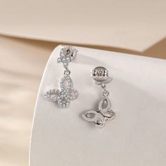 S925 Silver Butterfly Dangle Earrings