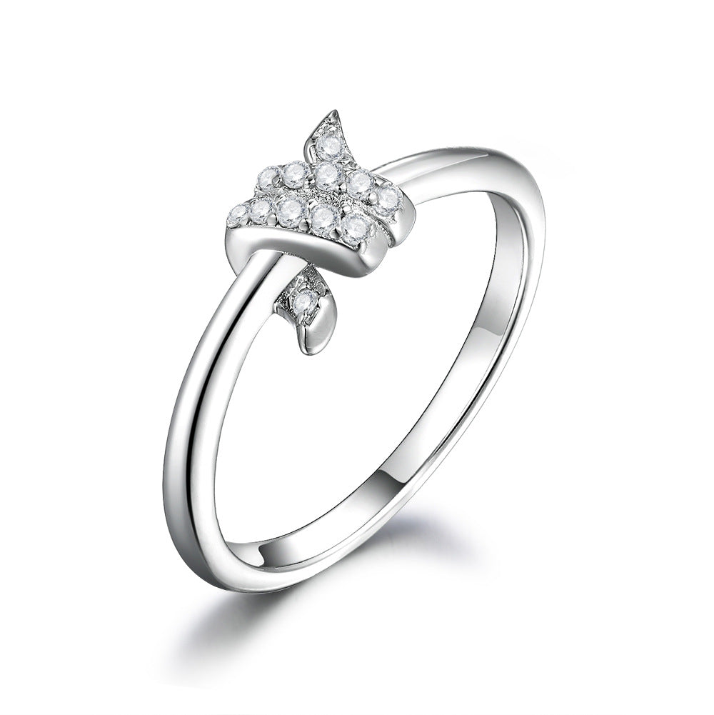 925 Silver Butterfly Pavé Band