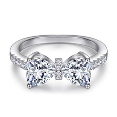 925 Silver Bow Heart Ring