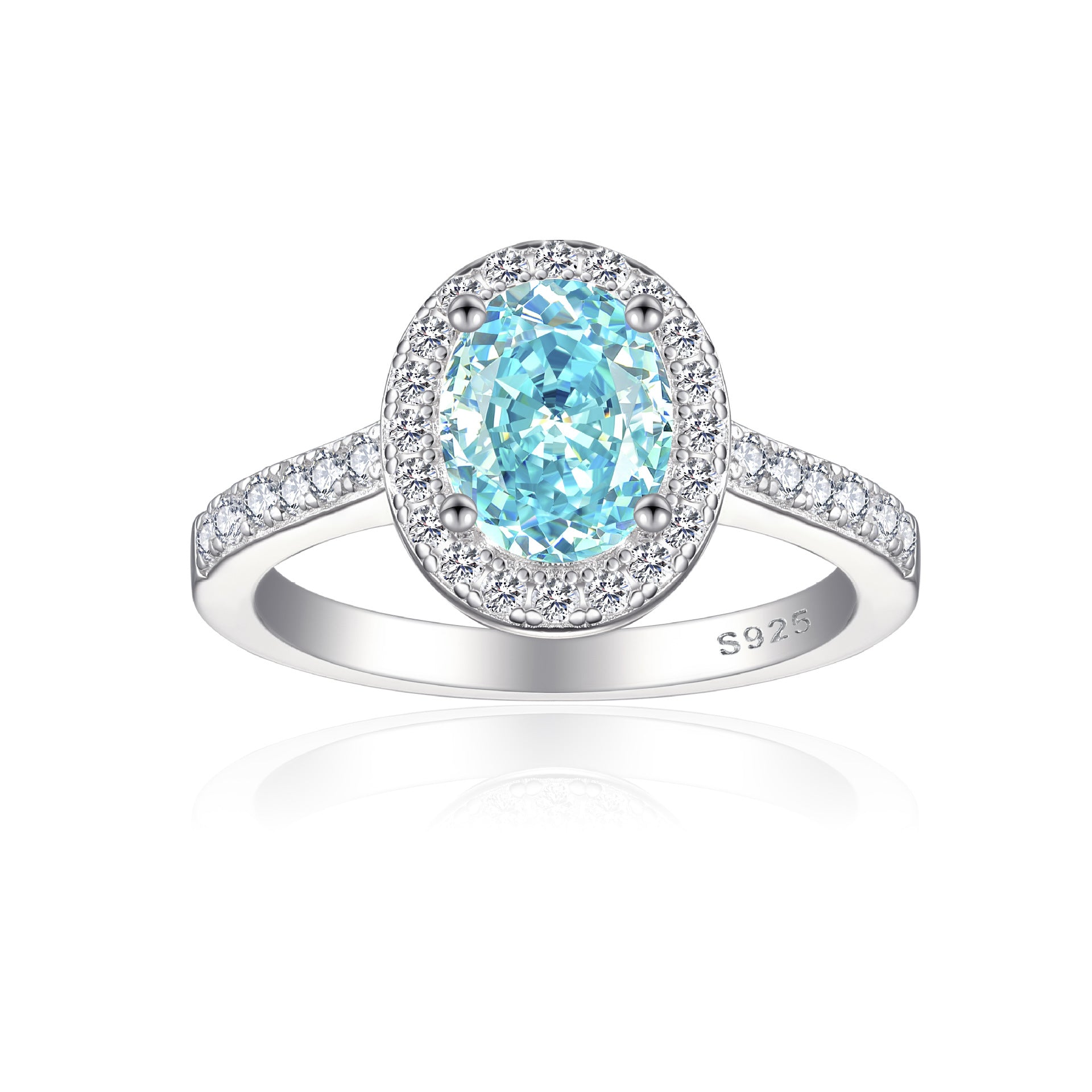 S925 Silver 1.5ct Gemstone Ring - Icy Cut 6x8mm
