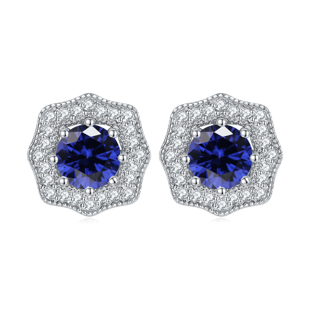 925 Silver Star Flower Studs