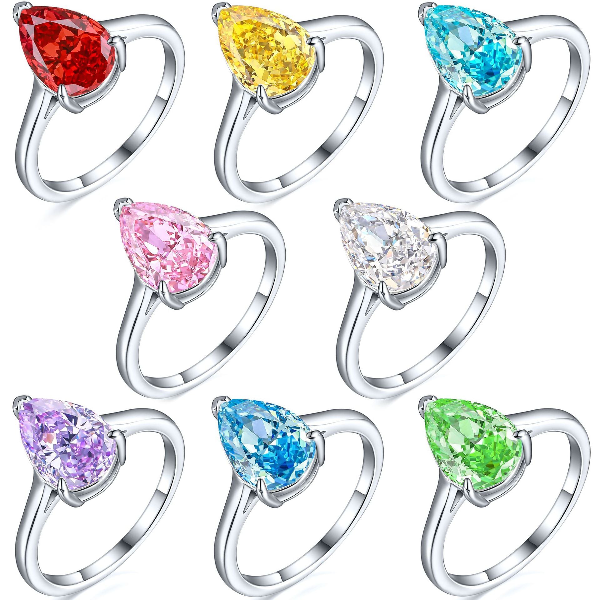 925 Silver 4ct Teardrop Ice Halo Ring