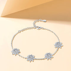 S925 Sunflower Star Bracelet - Luxe Silver Jewelry