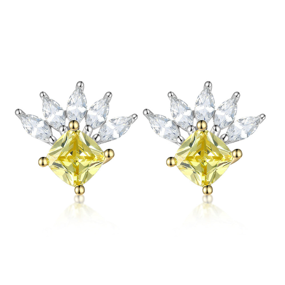 925 Silver Bow Crown Heart Studs