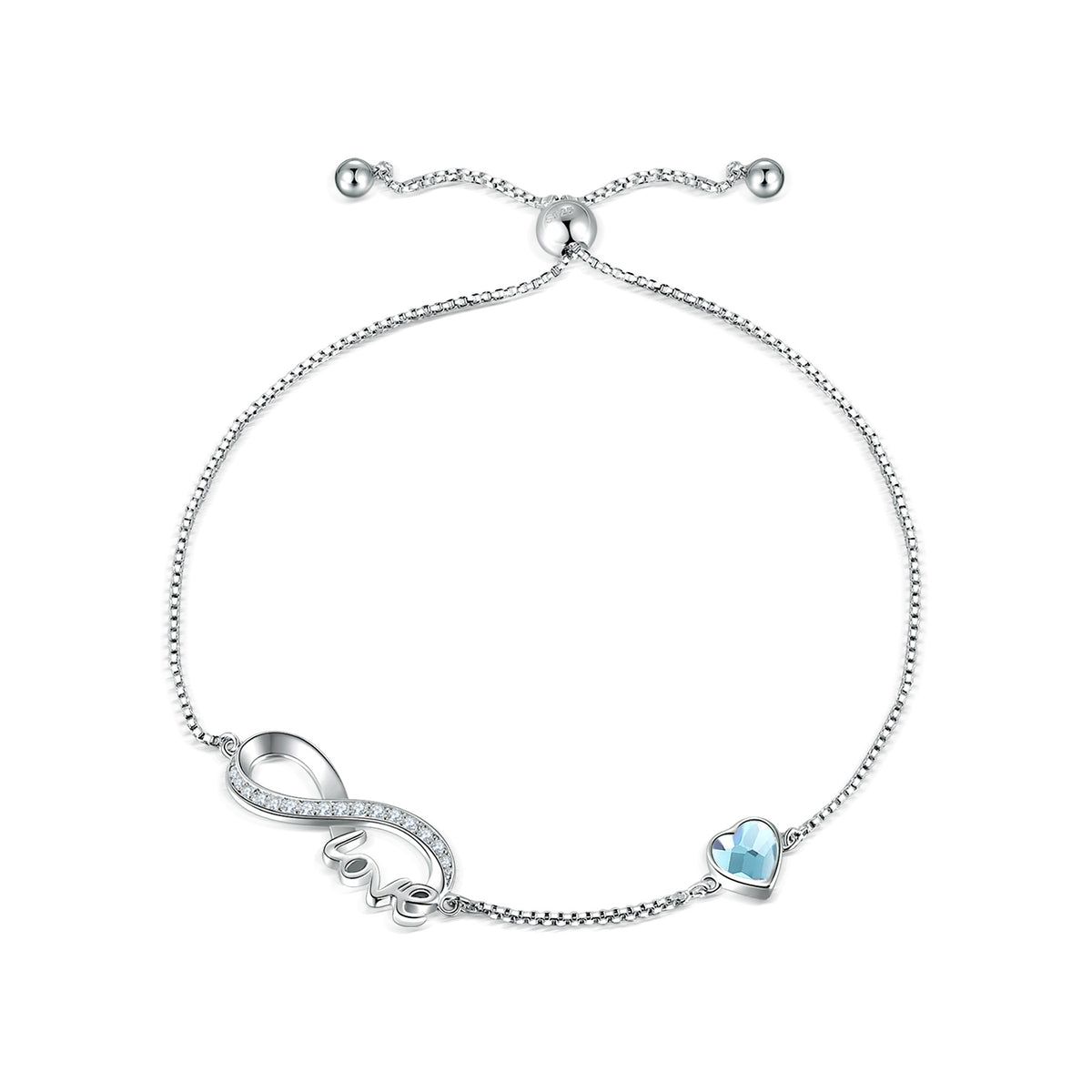 S925 Crystal Bow Bracelet - Luxe Jewelry