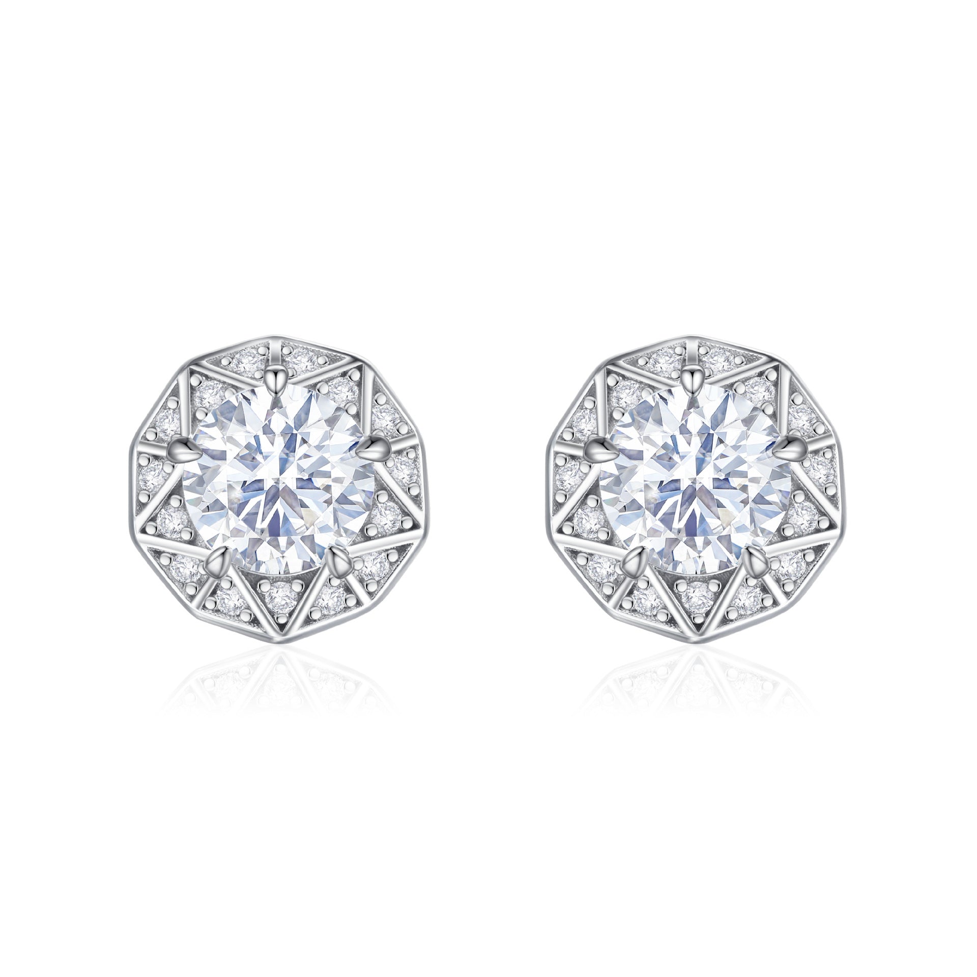 S925 CZ Stud Earrings - Luxe Silver Jewelry