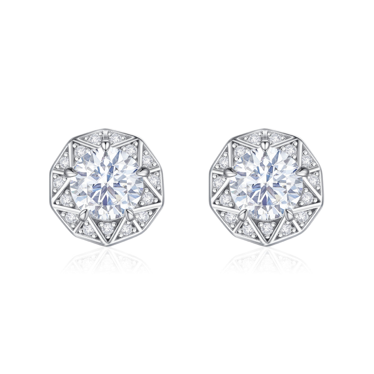 S925 CZ Stud Earrings - Luxe Silver Jewelry