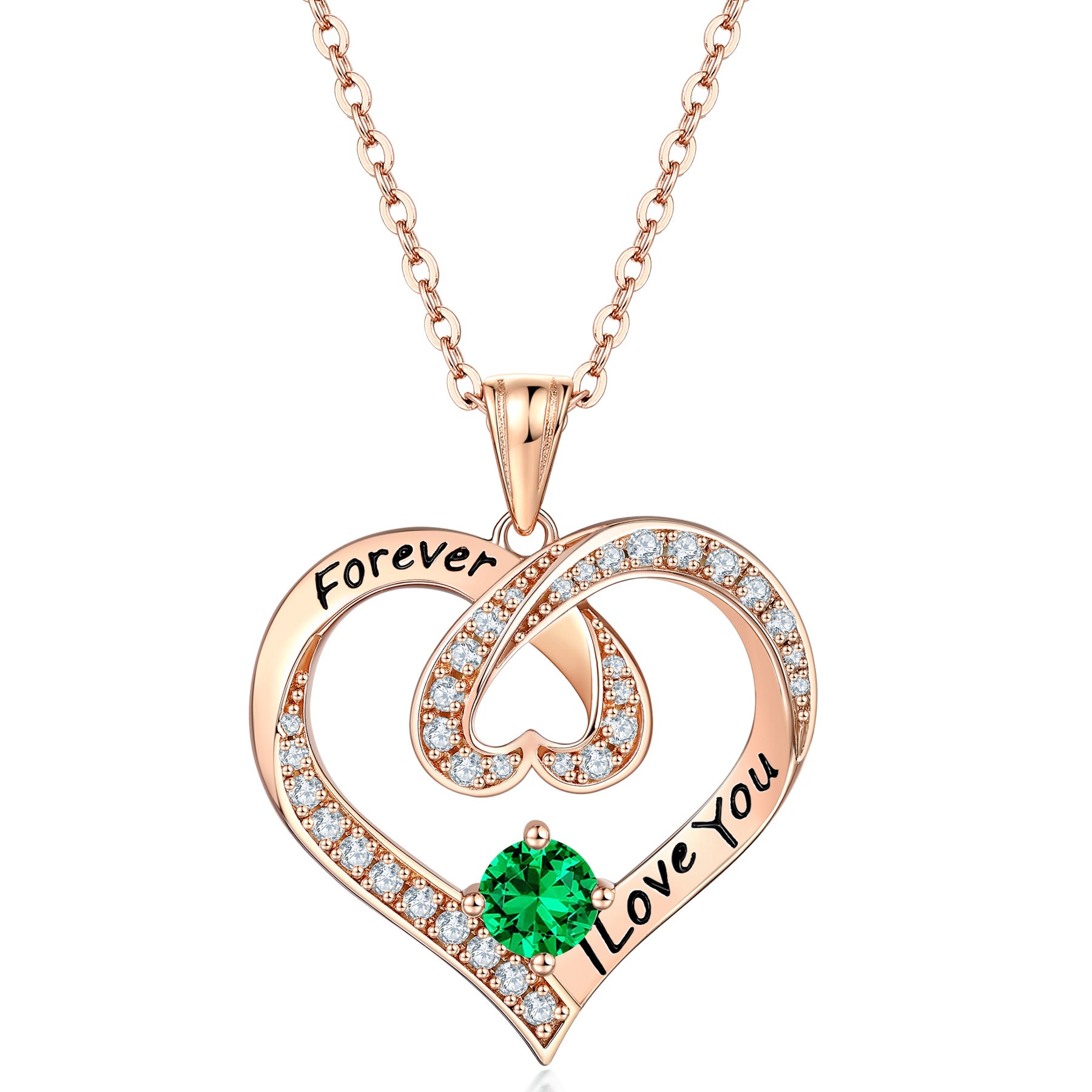 S925 Silver Letter Sapphire Heart Necklace