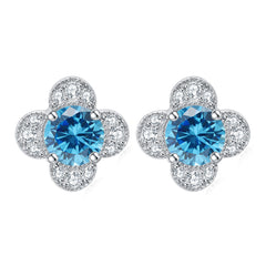 925 Silver Clover Floral Earrings