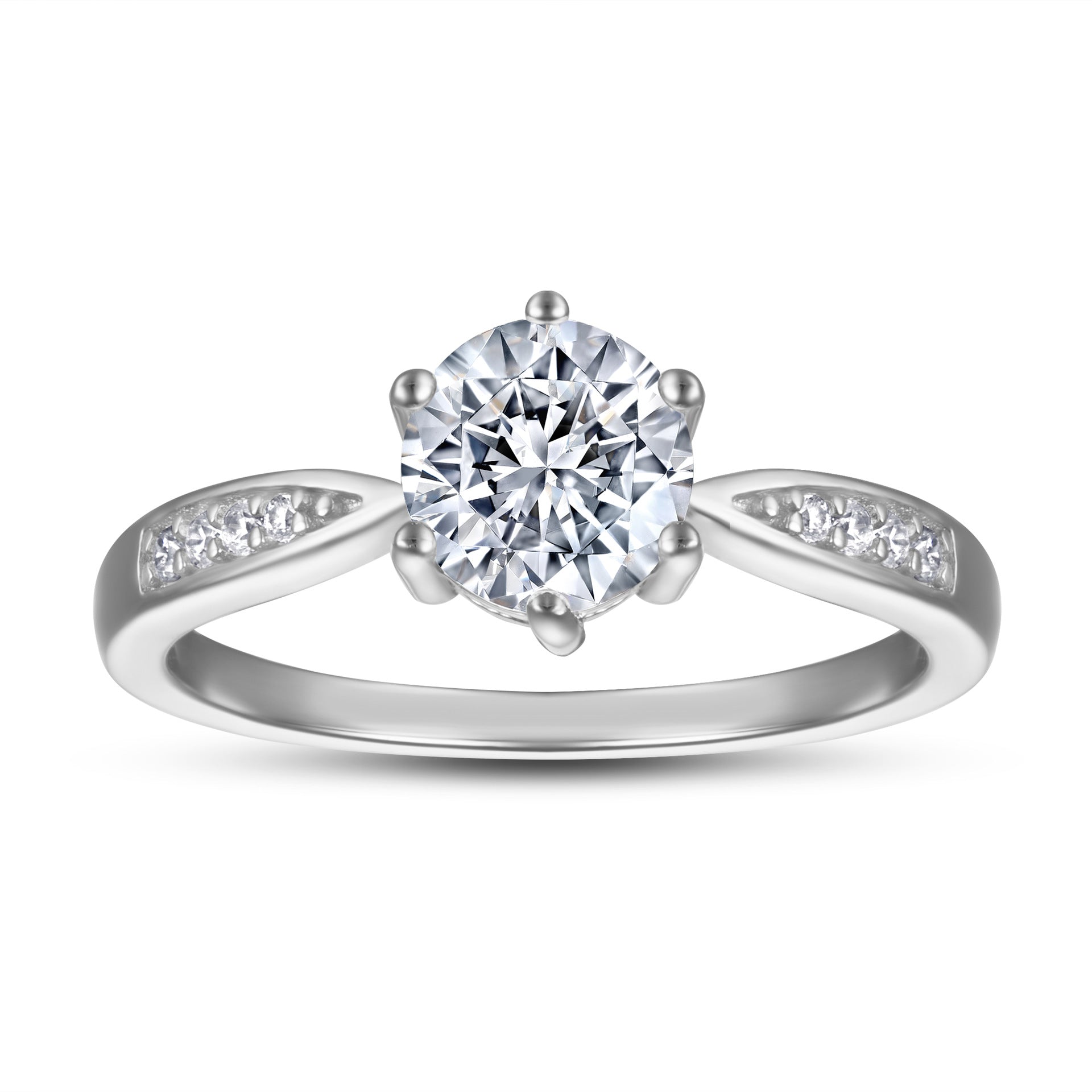 925 Silver 1ct Solitaire Wedding Band