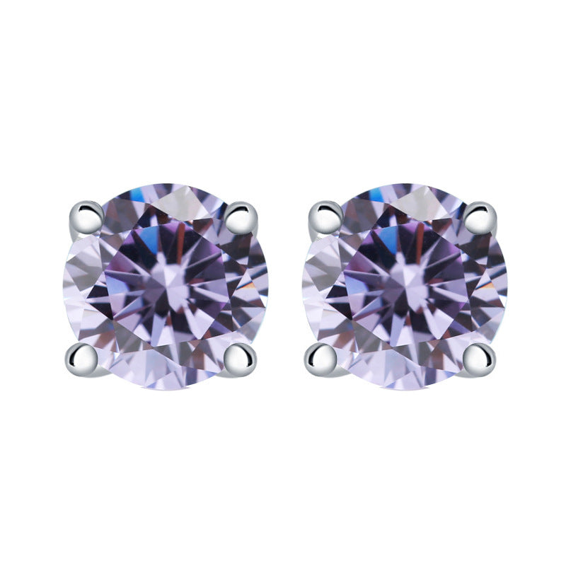 925 Silver Round Solitaire Zirconia Studs