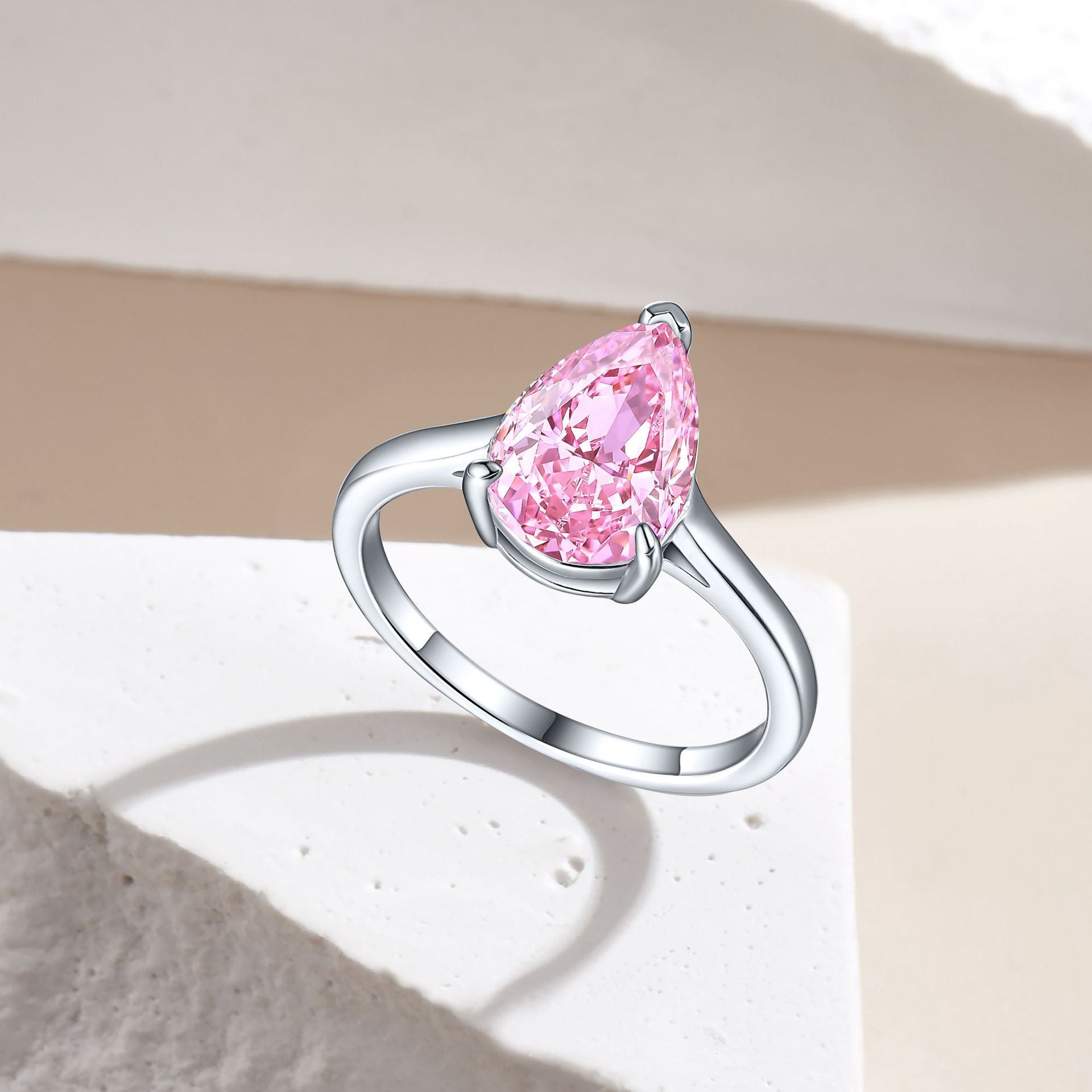 925 Silver 4ct Teardrop Ice Halo Ring