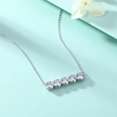 S925 Silver Round Channel-Set Zircon Necklace