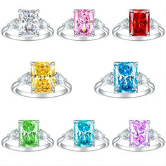 S925 Silver Flame-Cut Heart Ring - 8x11mm CZ
