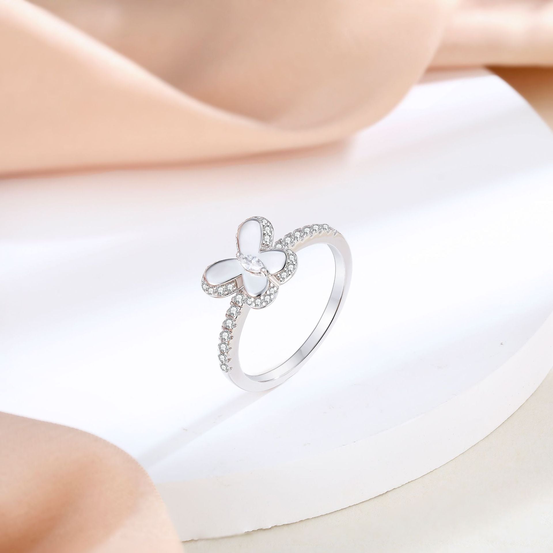 925 Silver Butterfly Ring Necklace Earrings Bracelet