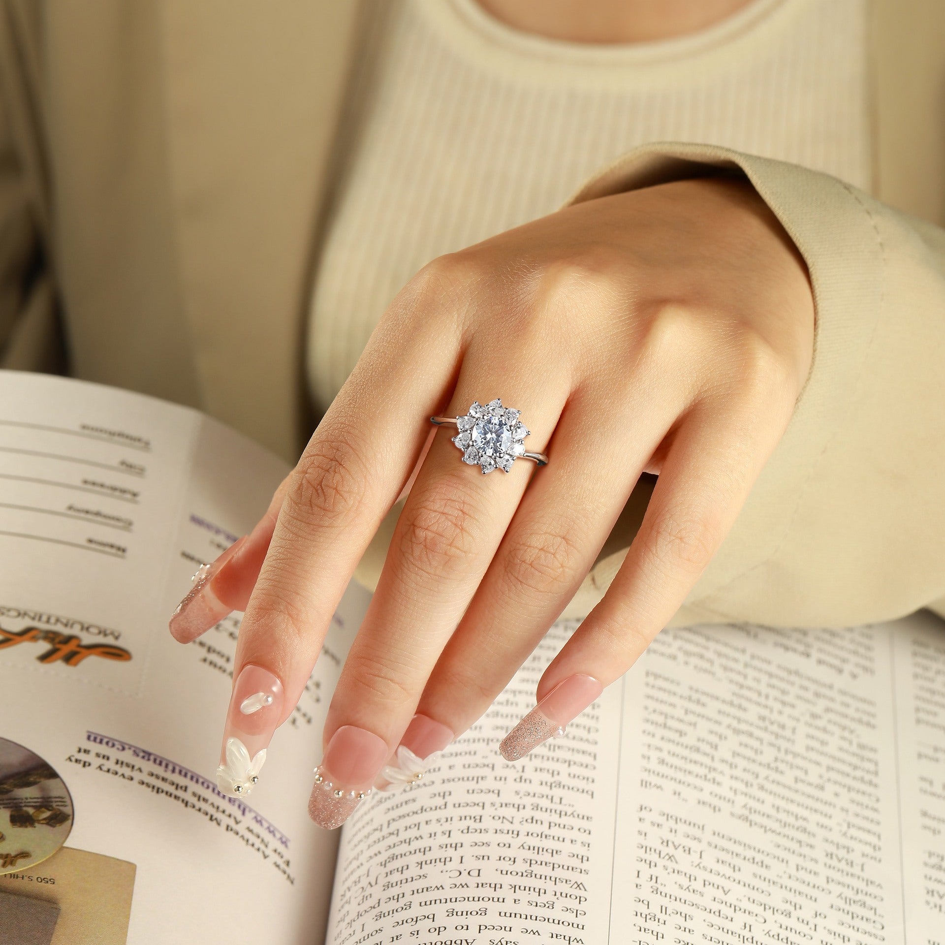 925 Silver Floral Wedding Band