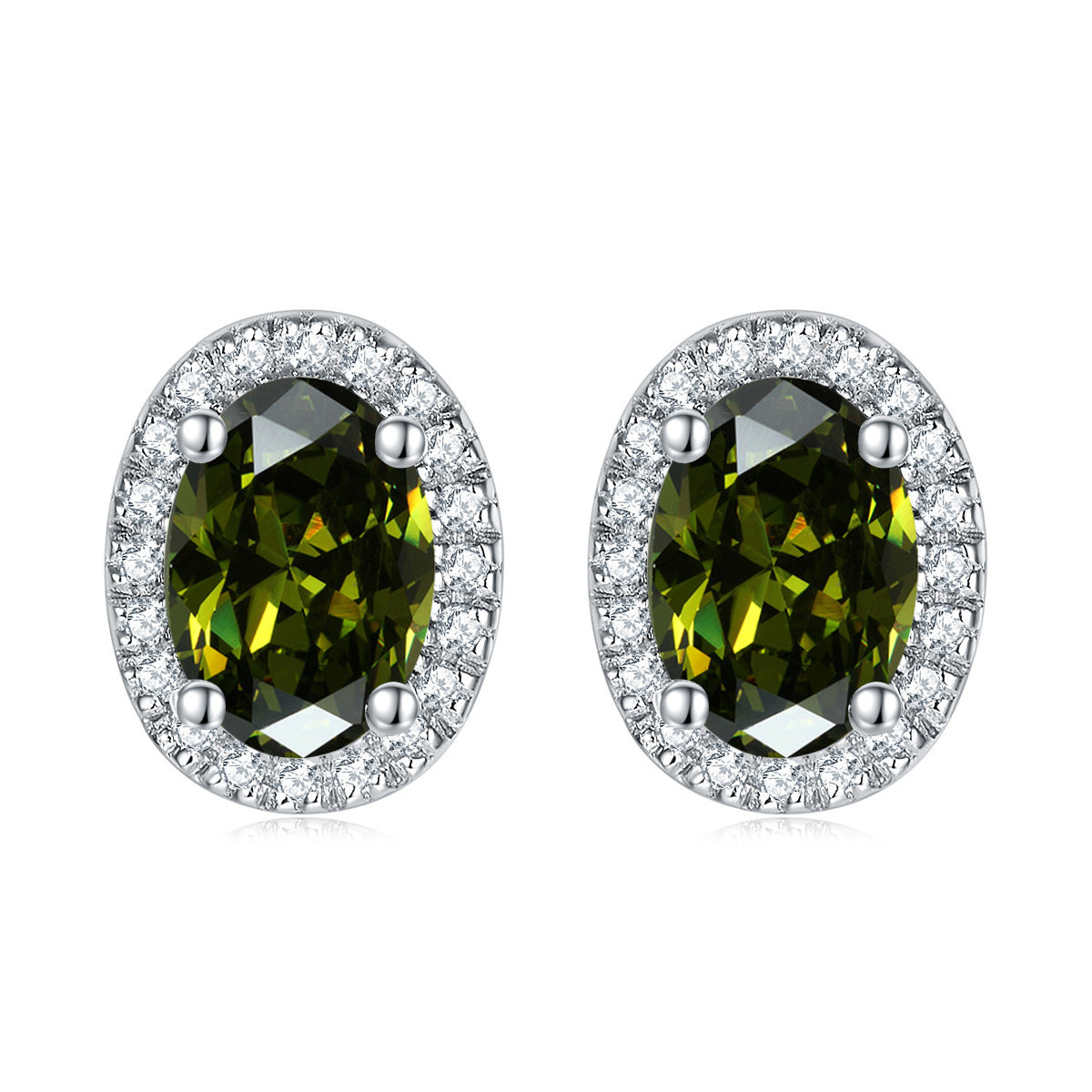 S925 Silver Birthstone Zircon Stud Earrings
