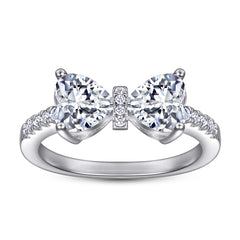 925 Silver Bow Heart Ring