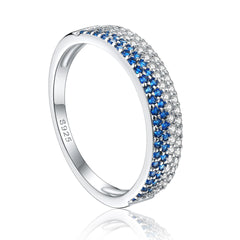 925 Silver Two-Tone Pavé Stack Ring