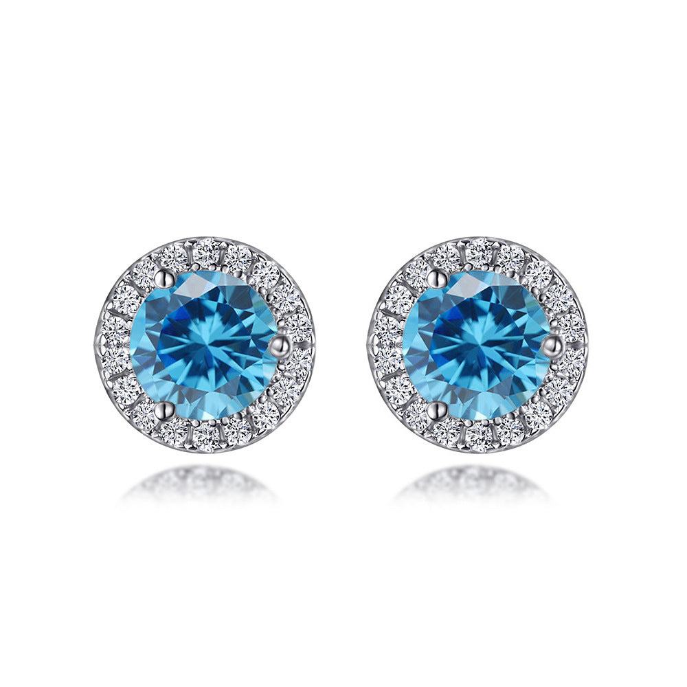 S925 Zodiac CZ Earrings - Birthstone Jewelry