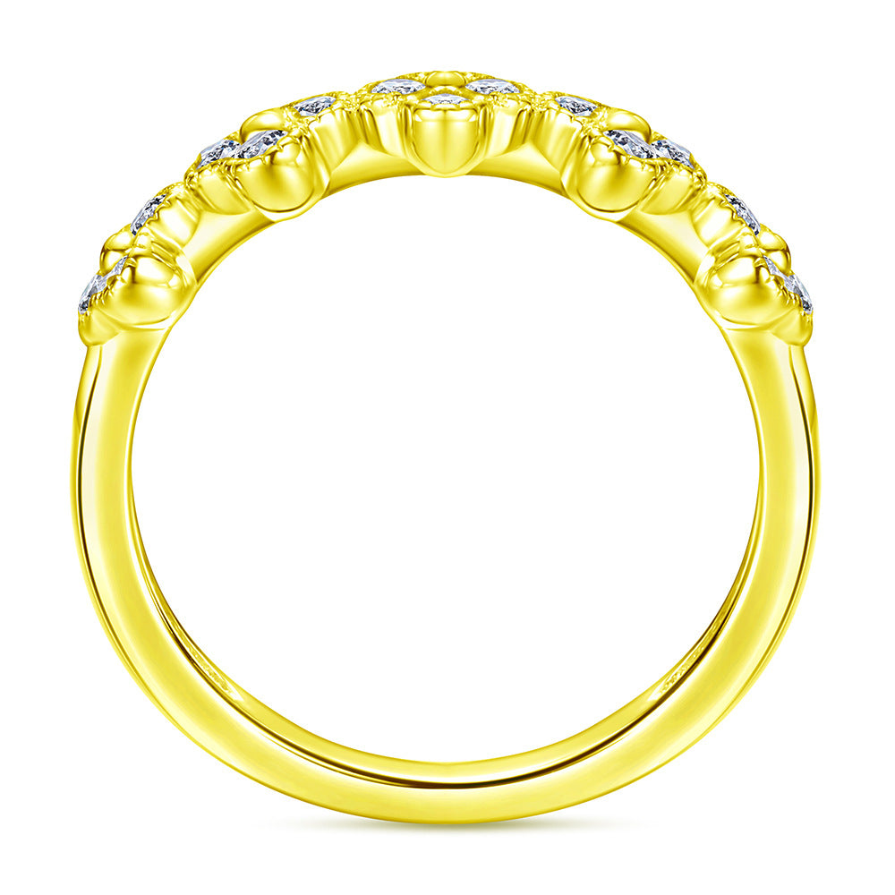 925 Silver Clover Pavé Ring