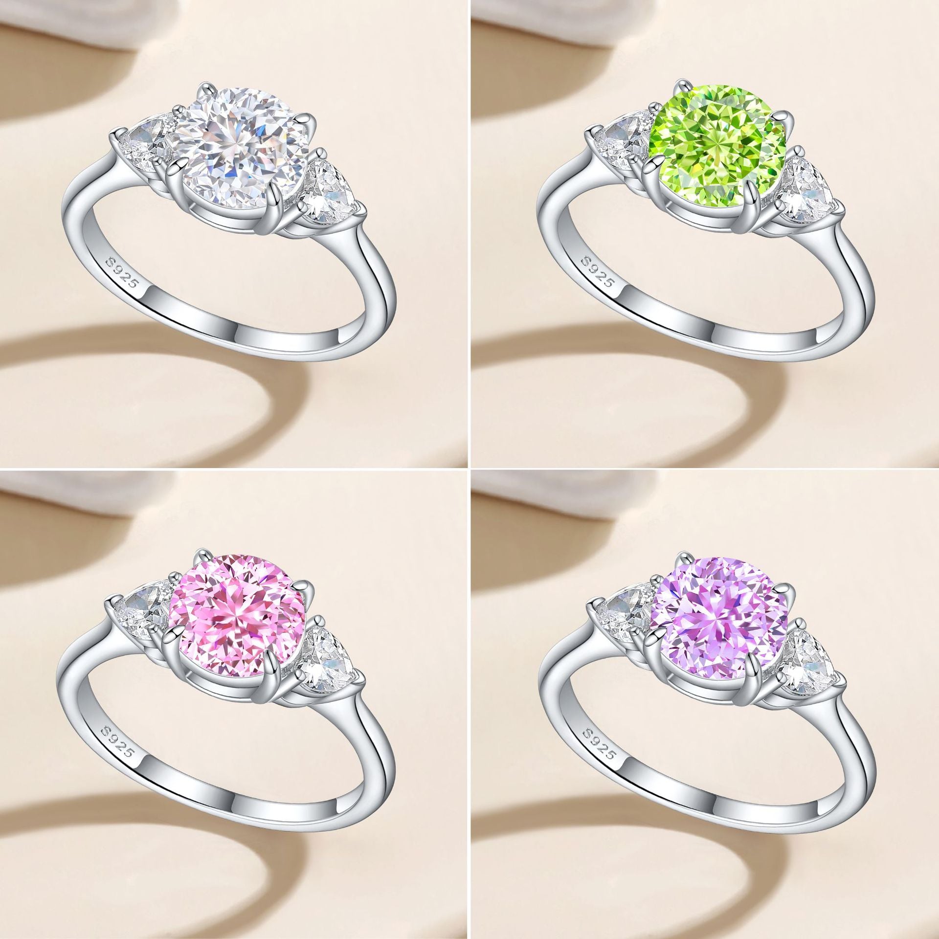 925 Silver Heart Flame Ice Ring