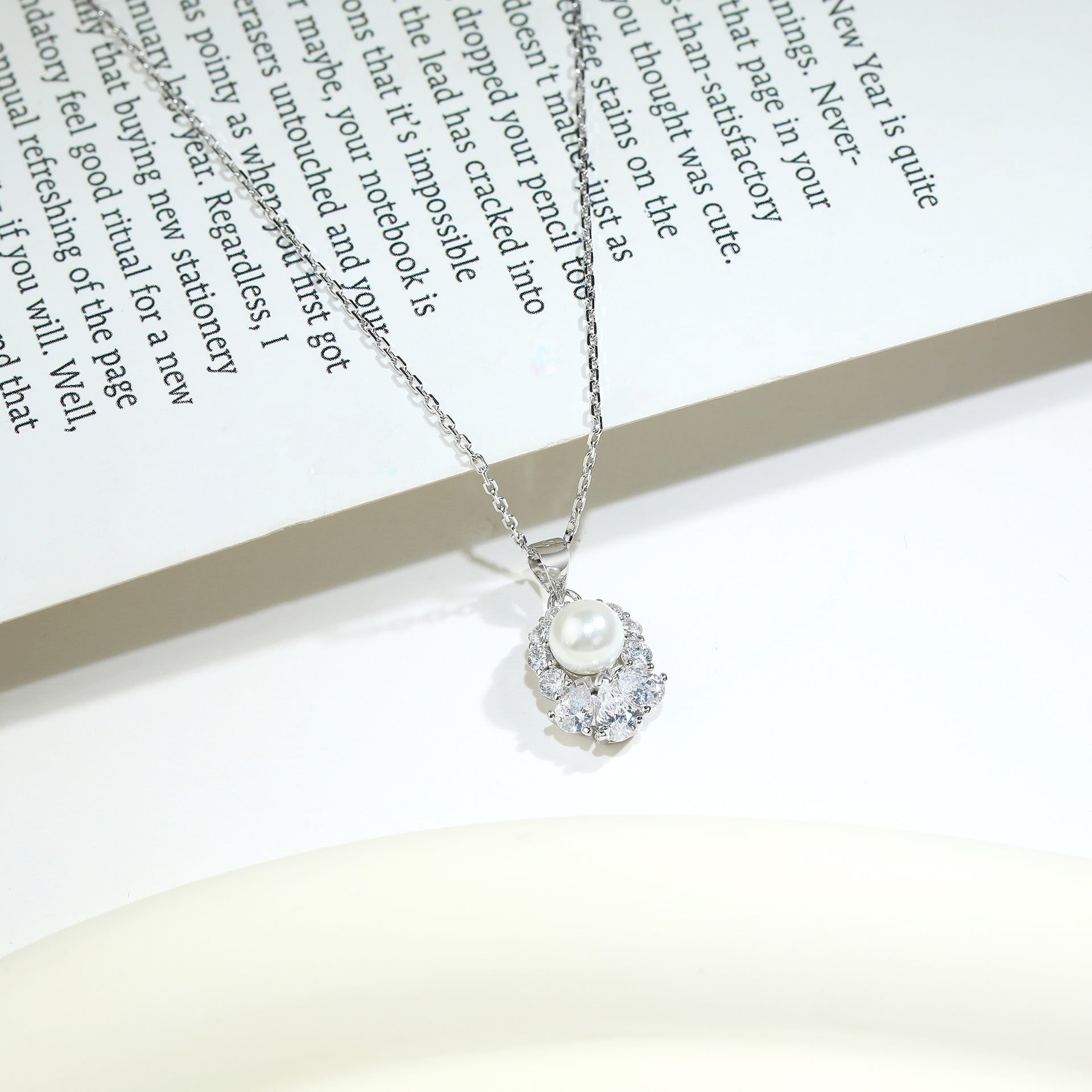 S925 Silver Pearl Beaded Necklace