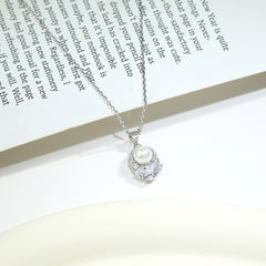 S925 Silver Pearl Beaded Necklace