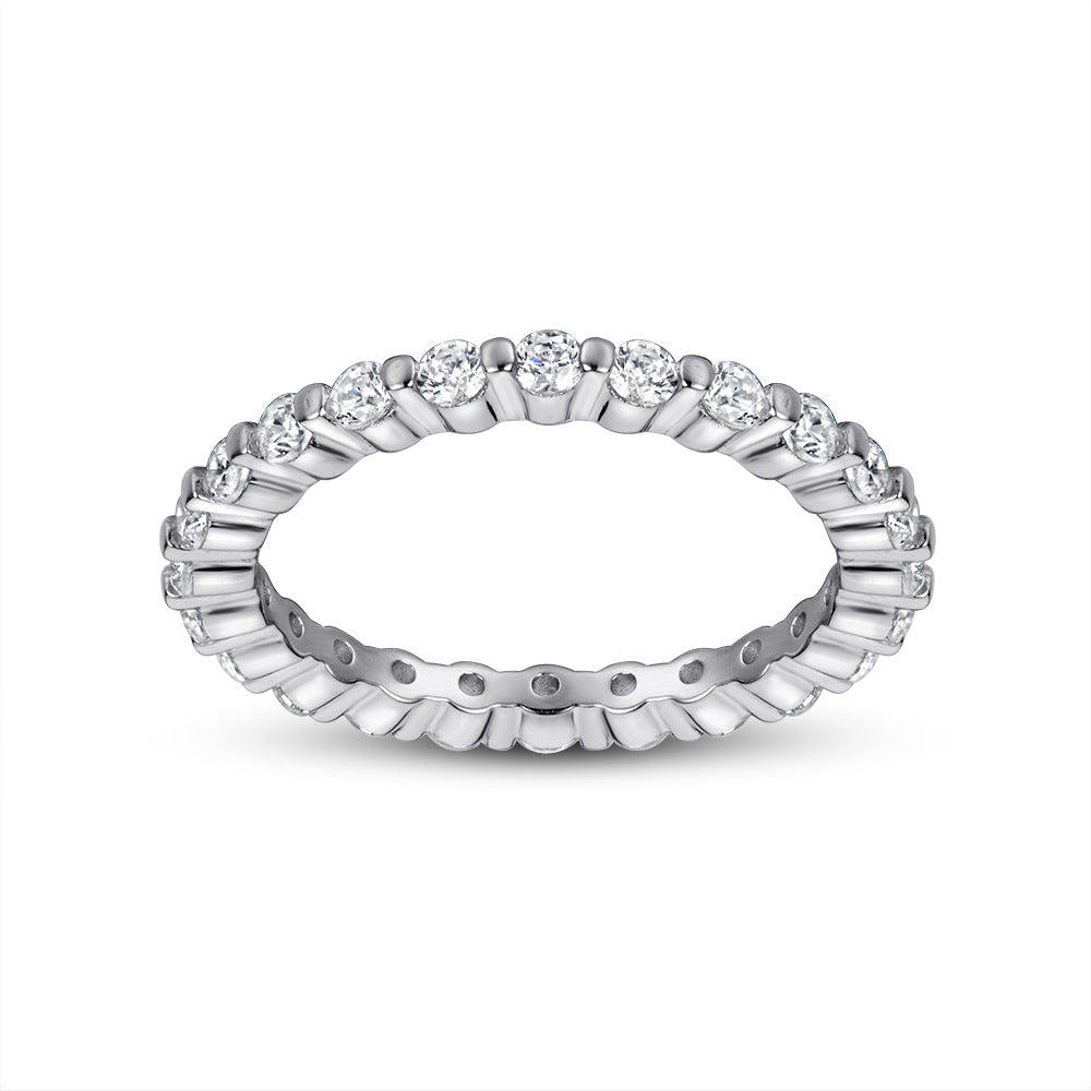 S925 Micro-Pavé CZ Band - Full Eternity Index Ring