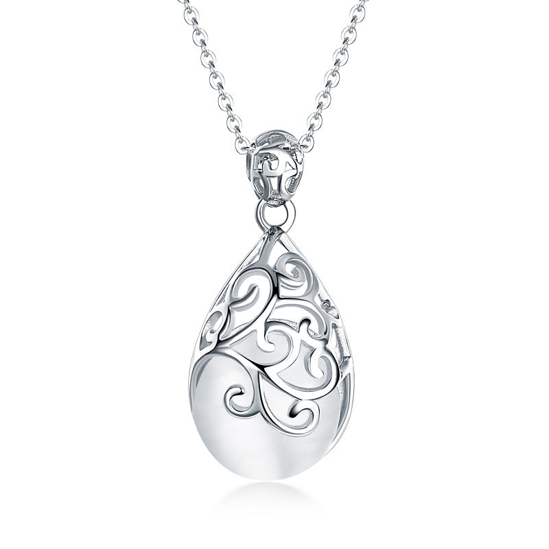 S925 Silver Cross Key Heart Zircon Pendant Necklace