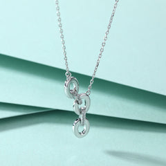 S925 Silver Triple Hoop Pendant Necklace