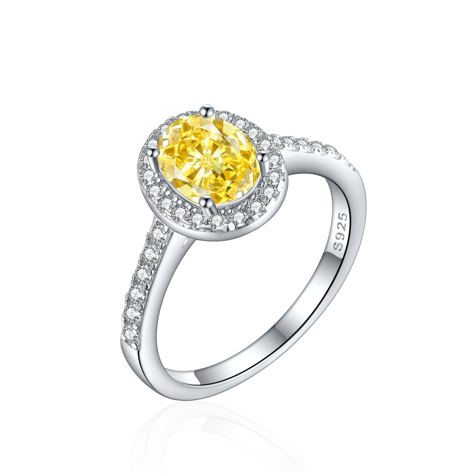 S925 Silver 1.5ct Gemstone Ring - Icy Cut 6x8mm