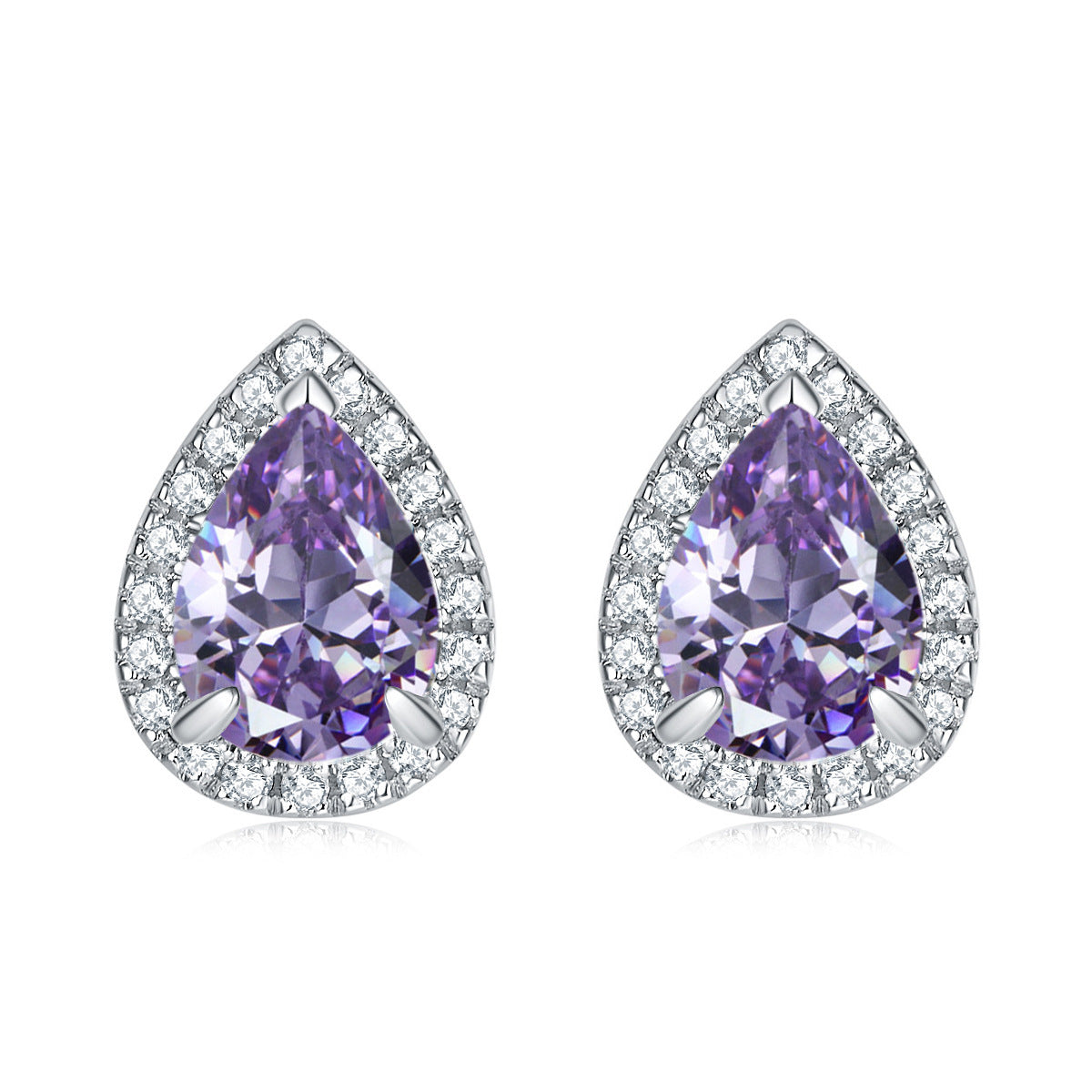 925 Silver Teardrop Stone Earrings