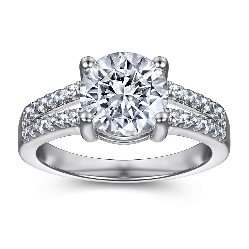 925 Silver 2ct Four-Prong Wedding Band