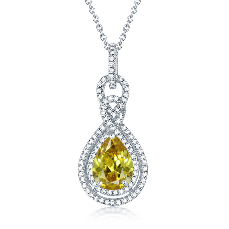 S925 Silver Peridot Rose Gold Necklace