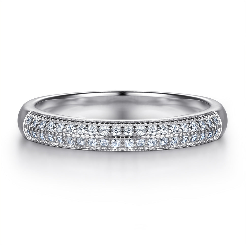 925 Silver Rose Gold Plated CZ Ring