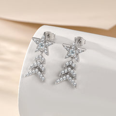 925 Silver Star Tassel Earrings
