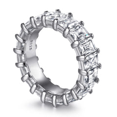 S925 Gold Plated 0.5ct CZ Wide Band Ring