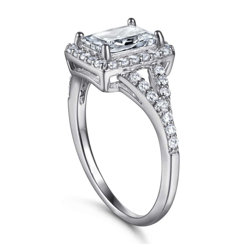 925 Silver Rectangle CZ Ring - Index Finger Jewelry